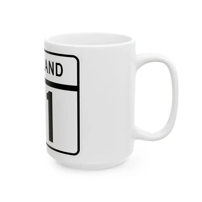 MD Route 111 (Maryland) (Road Sign) White Coffee Mug - Go Mug Yourself