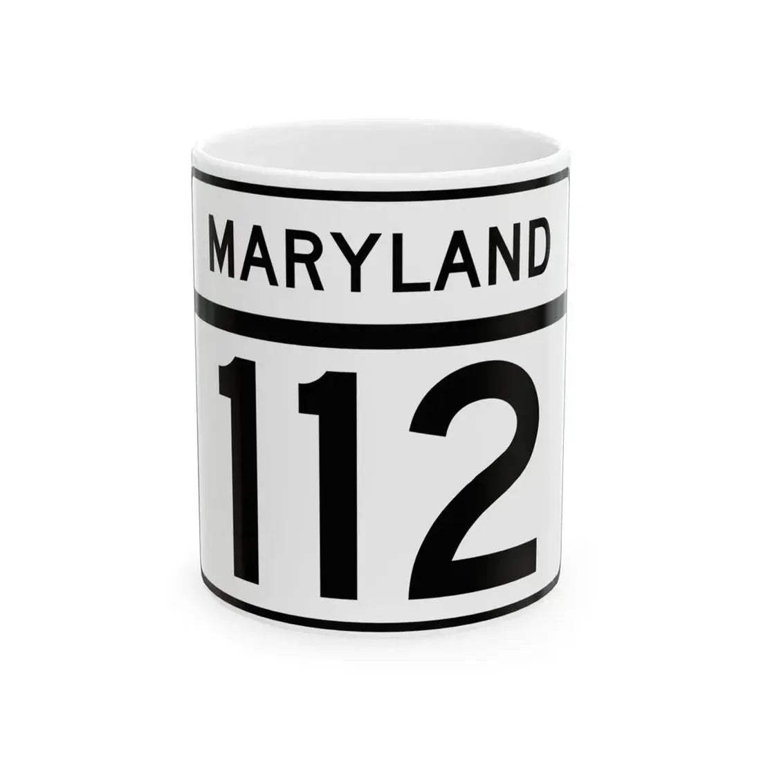 MD Route 112 (Maryland) (Road Sign) White Coffee Mug 11oz - Go Mug Yourself