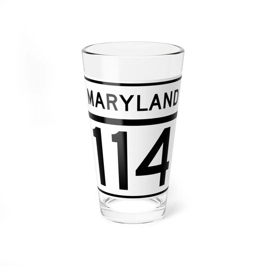 MD Route 114 (Maryland) (Road Sign) Pint Glass 16oz 16oz - Go Mug Yourself