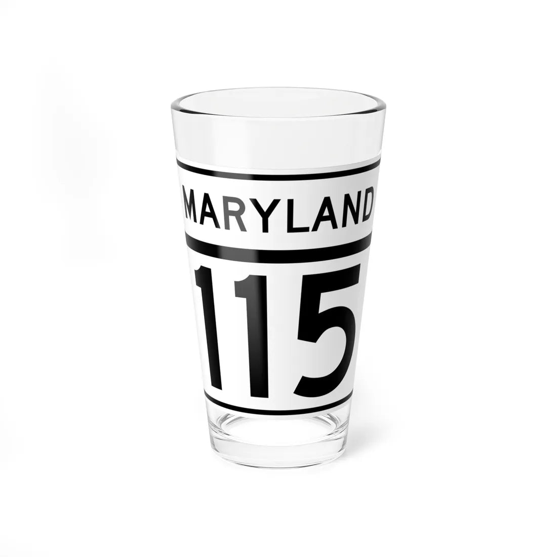 MD Route 115 (Maryland) (Road Sign) Pint Glass 16oz 16oz - Go Mug Yourself