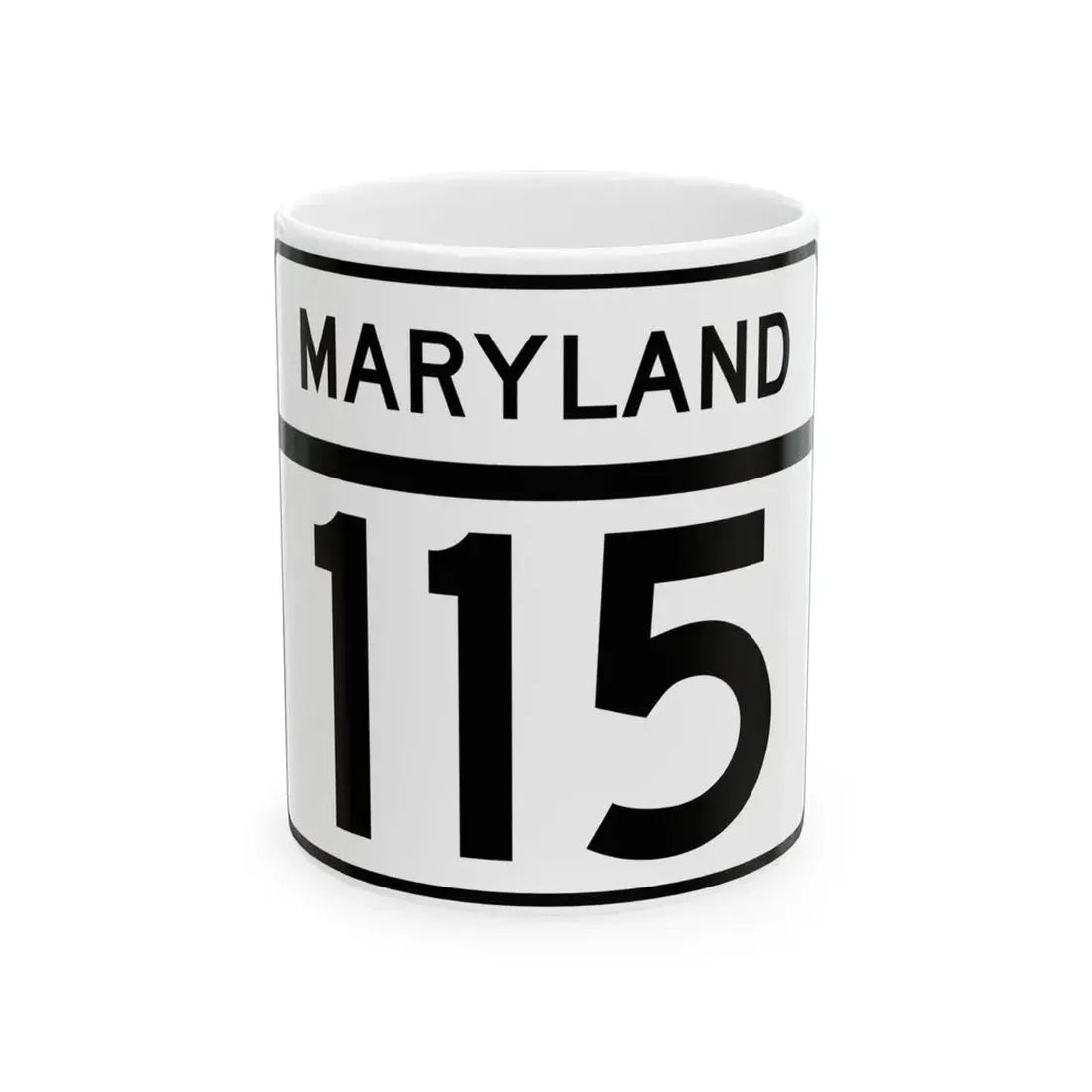 MD Route 115 (Maryland) (Road Sign) White Coffee Mug 11oz - Go Mug Yourself