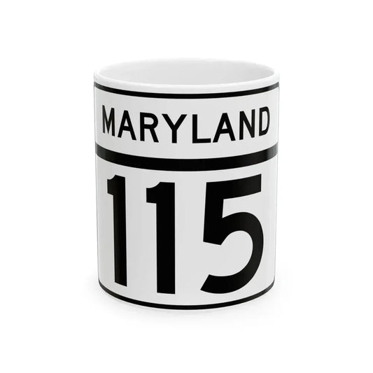 MD Route 115 (Maryland) (Road Sign) White Coffee Mug 11oz - Go Mug Yourself