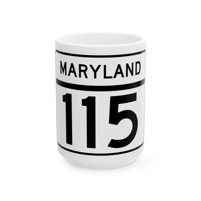 MD Route 115 (Maryland) (Road Sign) White Coffee Mug 15oz - Go Mug Yourself