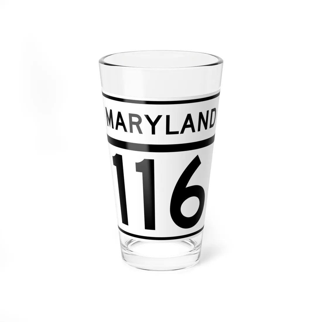 MD Route 116 (Maryland) (Road Sign) Pint Glass 16oz 16oz - Go Mug Yourself