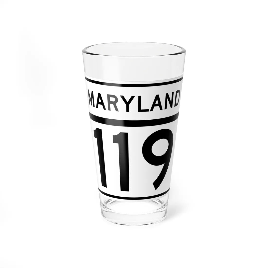 MD Route 119 (Maryland) (Road Sign) Pint Glass 16oz 16oz - Go Mug Yourself