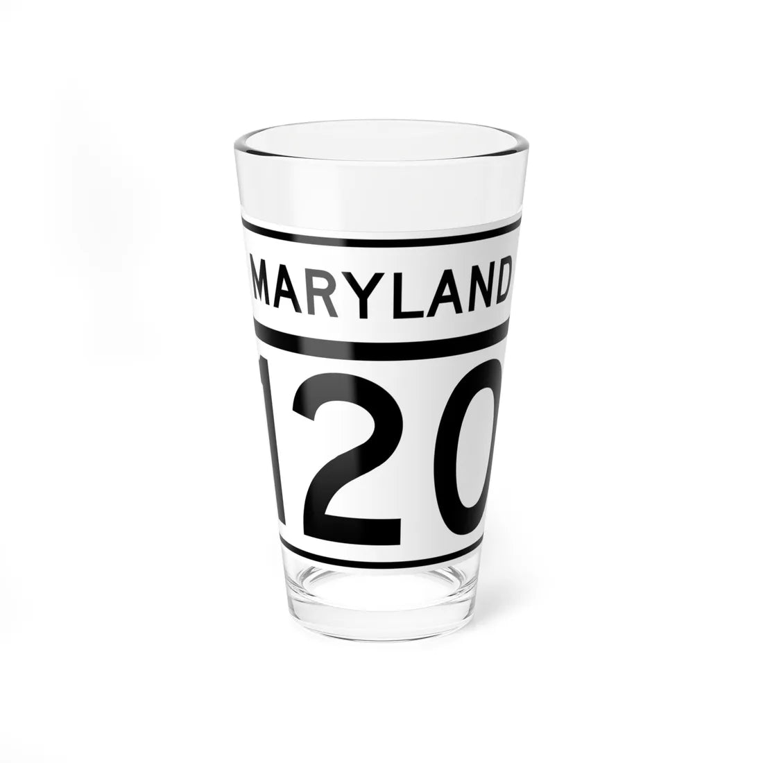 MD Route 120 (Maryland) (Road Sign) Pint Glass 16oz 16oz - Go Mug Yourself