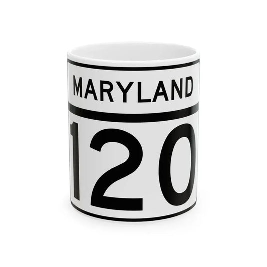 MD Route 120 (Maryland) (Road Sign) White Coffee Mug 11oz - Go Mug Yourself