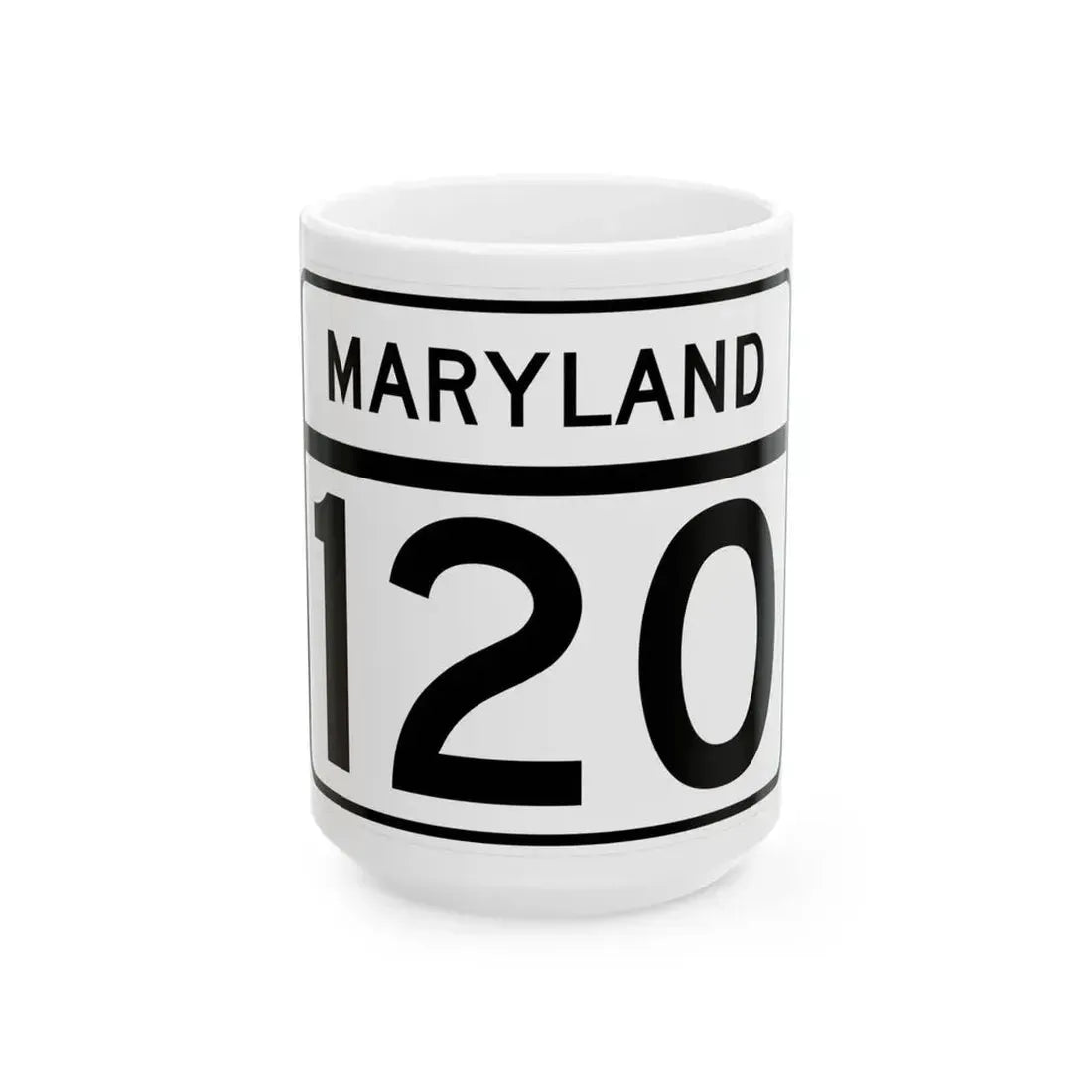 MD Route 120 (Maryland) (Road Sign) White Coffee Mug 15oz - Go Mug Yourself