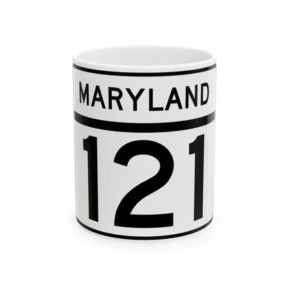 MD Route 121 (Maryland) (Road Sign) White Coffee Mug 11oz - Go Mug Yourself