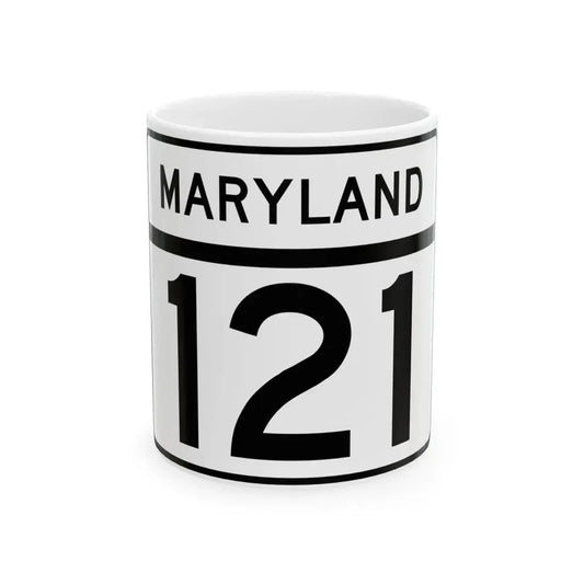 MD Route 121 (Maryland) (Road Sign) White Coffee Mug 11oz - Go Mug Yourself