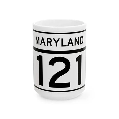 MD Route 121 (Maryland) (Road Sign) White Coffee Mug 15oz - Go Mug Yourself