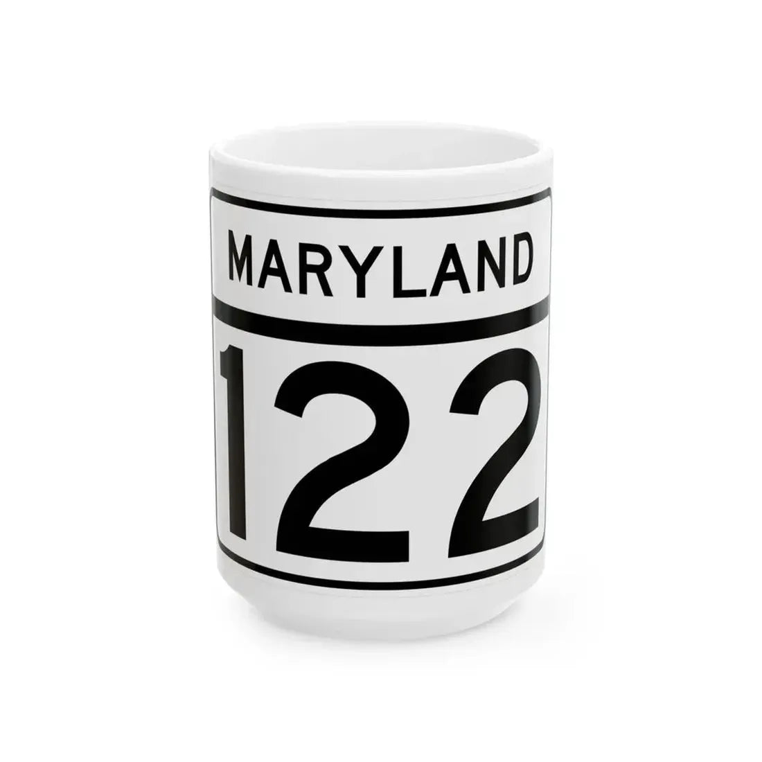 MD Route 122 (Maryland) (Road Sign) White Coffee Mug 15oz - Go Mug Yourself