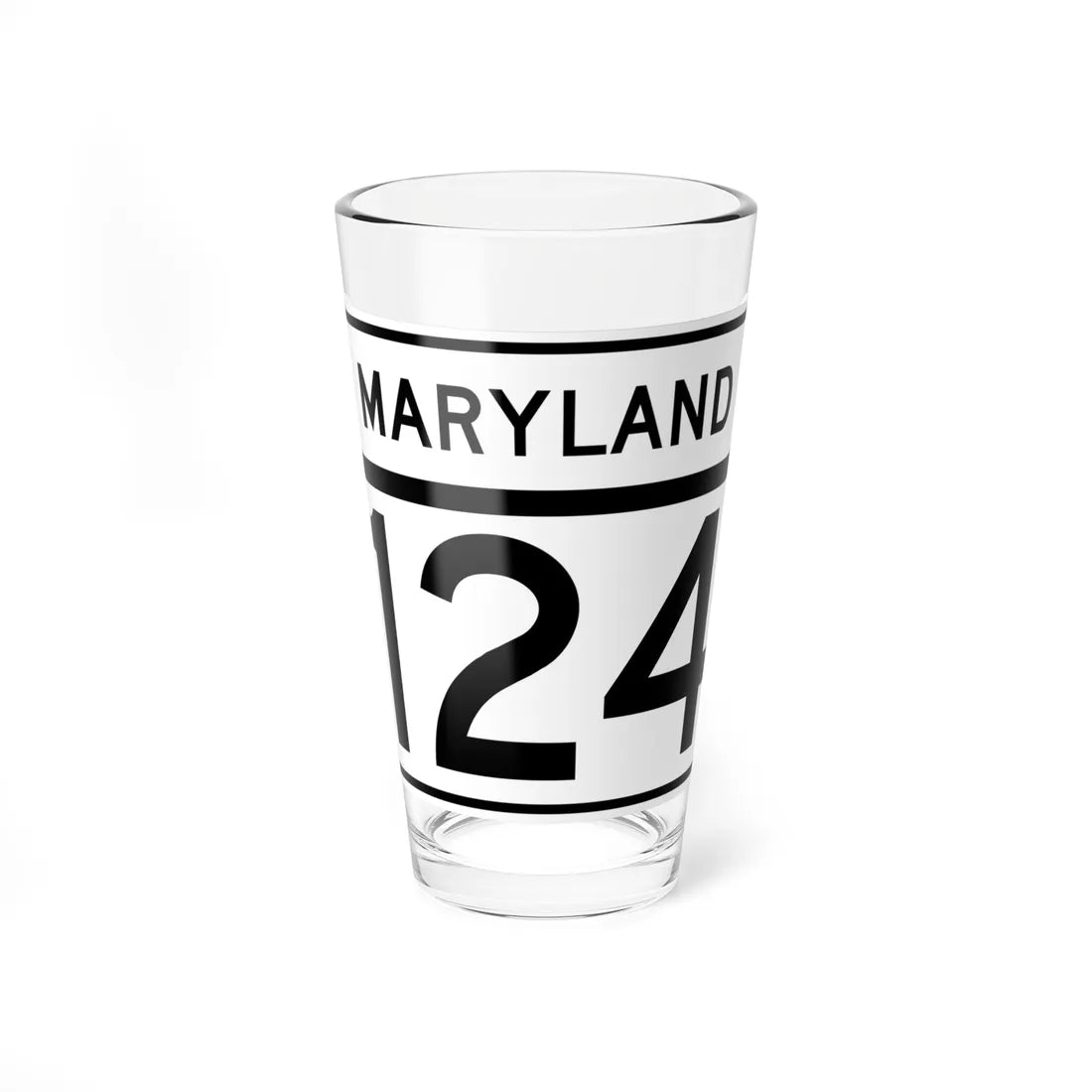MD Route 124 (Maryland) (Road Sign) Pint Glass 16oz 16oz - Go Mug Yourself