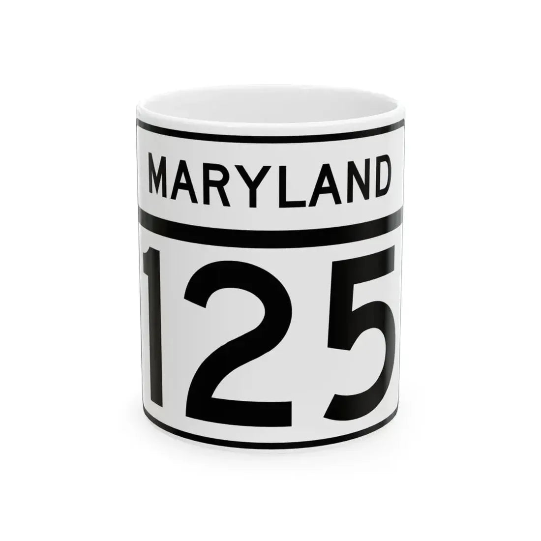MD Route 125 (Maryland) (Road Sign) White Coffee Mug 11oz - Go Mug Yourself