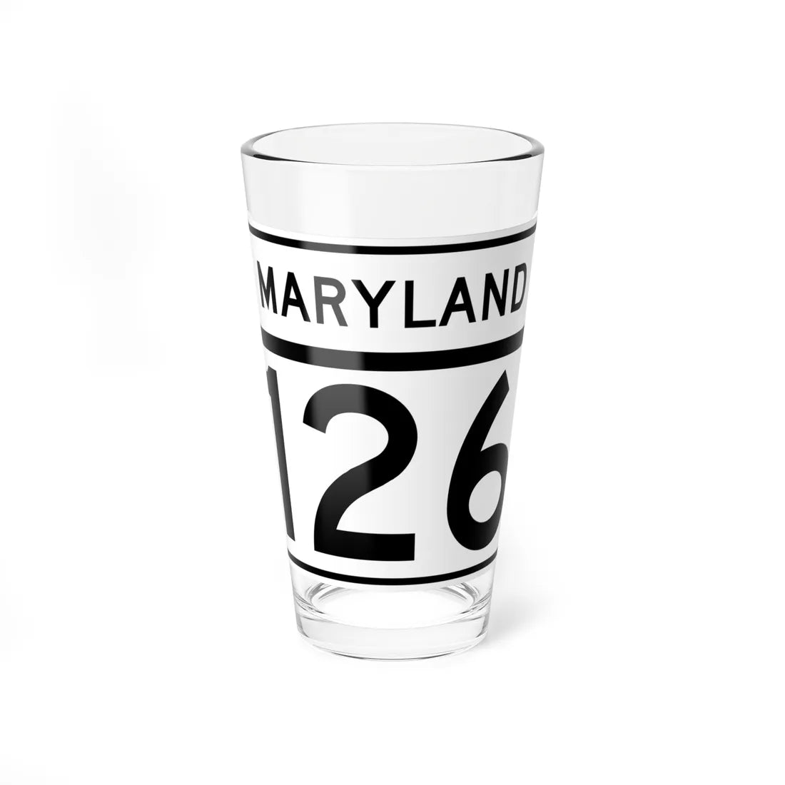 MD Route 126 (Maryland) (Road Sign) Pint Glass 16oz 16oz - Go Mug Yourself