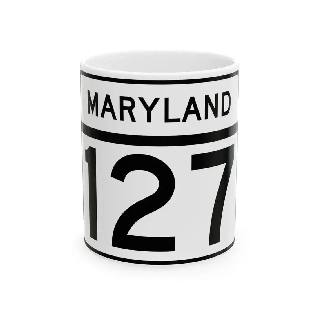 MD Route 127 (Maryland) (Road Sign) White Coffee Mug 11oz - Go Mug Yourself