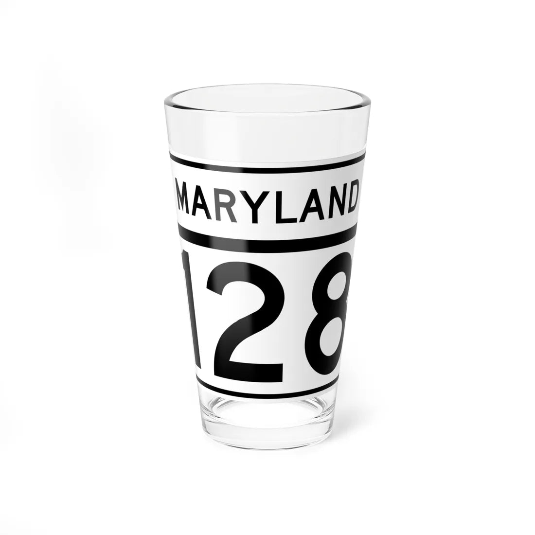 MD Route 128 (Maryland) (Road Sign) Pint Glass 16oz 16oz - Go Mug Yourself