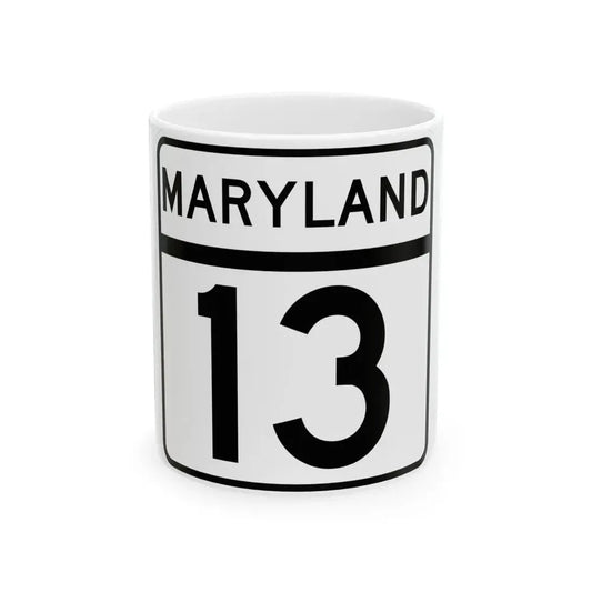 MD Route 13 (Maryland) (Road Sign) White Coffee Mug 11oz - Go Mug Yourself