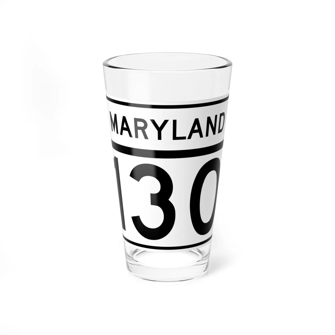 MD Route 130 (Maryland) (Road Sign) Pint Glass 16oz - Go Mug Yourself