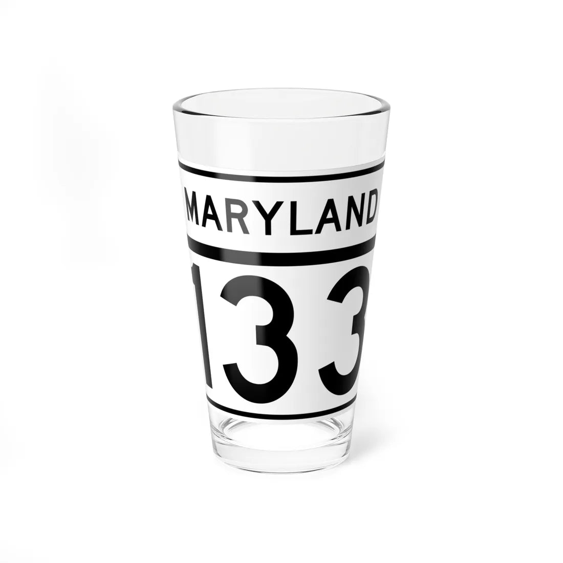 MD Route 133 (Maryland) (Road Sign) Pint Glass 16oz 16oz - Go Mug Yourself