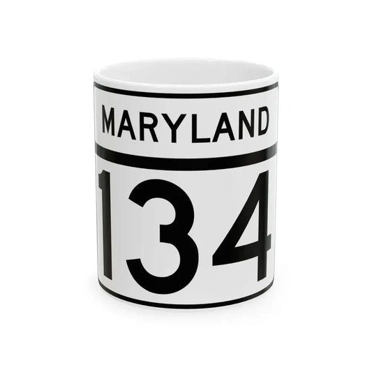 MD Route 134 (Maryland) (Road Sign) White Coffee Mug 11oz - Go Mug Yourself