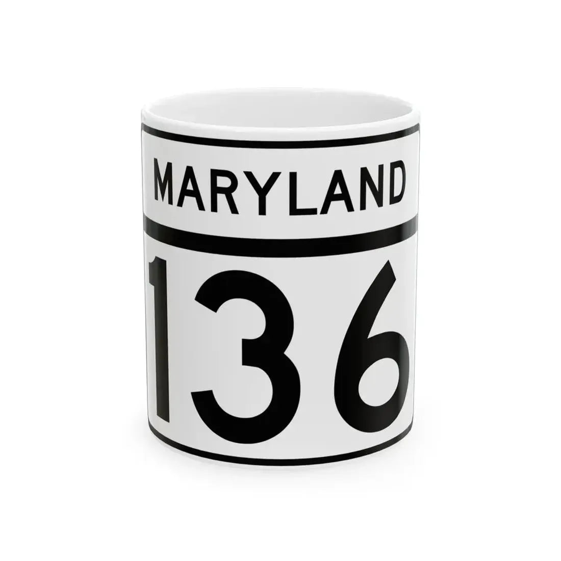 MD Route 136 (Maryland) (Road Sign) White Coffee Mug 11oz - Go Mug Yourself