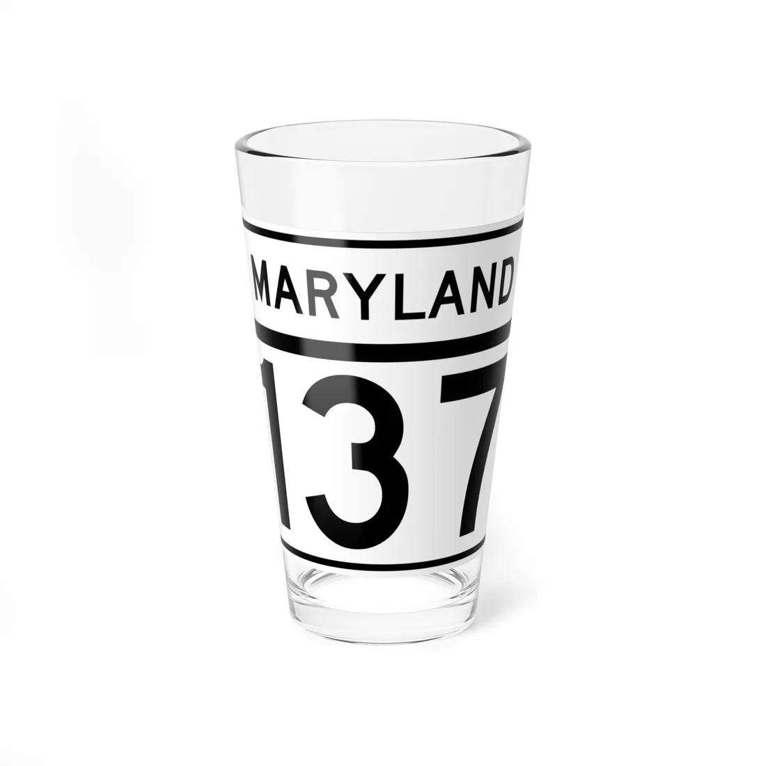 MD Route 137 (Maryland) (Road Sign) Pint Glass 16oz 16oz - Go Mug Yourself