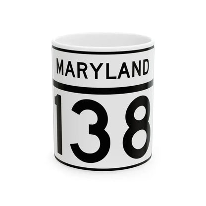 MD Route 138 (Maryland) (Road Sign) White Coffee Mug 11oz - Go Mug Yourself