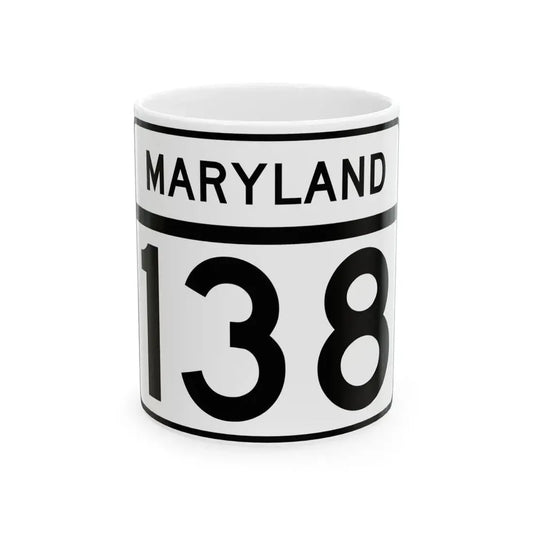MD Route 138 (Maryland) (Road Sign) White Coffee Mug 11oz - Go Mug Yourself