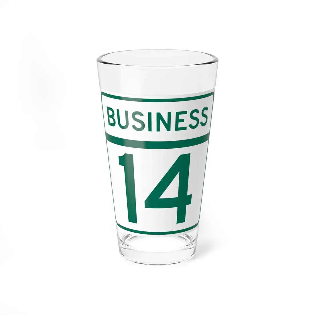 MD Route 14 Business (Maryland) (Road Sign) Pint Glass 16oz 16oz - Go Mug Yourself