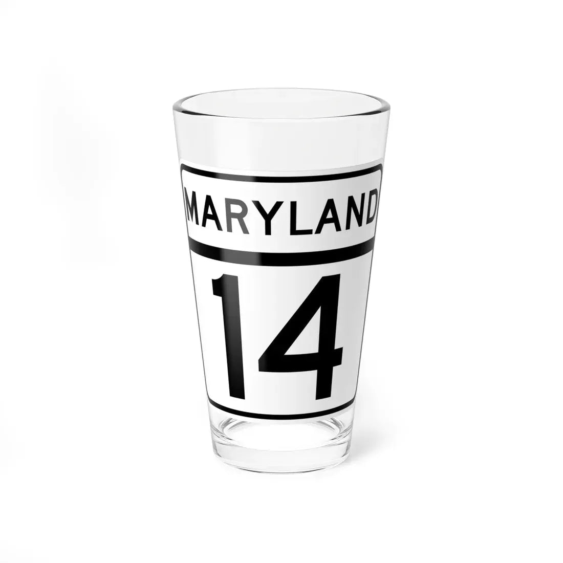 MD Route 14 (Maryland) (Road Sign) Pint Glass 16oz 16oz - Go Mug Yourself