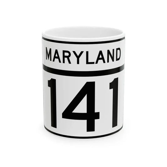 MD Route 141 (Maryland) (Road Sign) White Coffee Mug 11oz - Go Mug Yourself