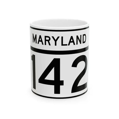 MD Route 142 (Maryland) (Road Sign) White Coffee Mug 11oz - Go Mug Yourself