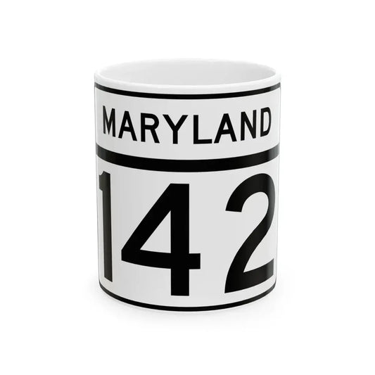 MD Route 142 (Maryland) (Road Sign) White Coffee Mug 11oz - Go Mug Yourself