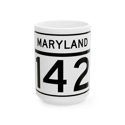 MD Route 142 (Maryland) (Road Sign) White Coffee Mug 15oz - Go Mug Yourself