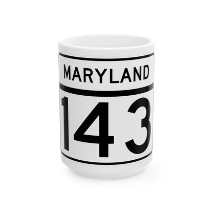 MD Route 143 (Maryland) (Road Sign) White Coffee Mug 15oz - Go Mug Yourself