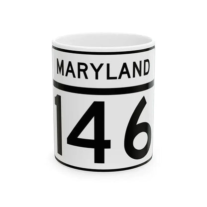 MD Route 146 (Maryland) (Road Sign) White Coffee Mug 11oz - Go Mug Yourself