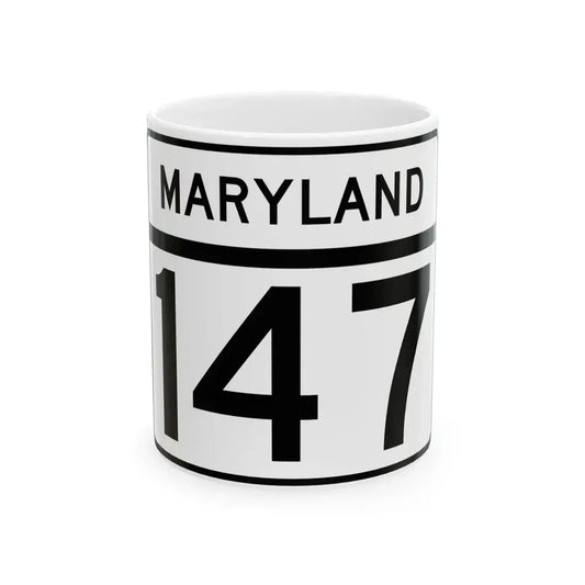 MD Route 147 (Maryland) (Road Sign) White Coffee Mug 11oz - Go Mug Yourself