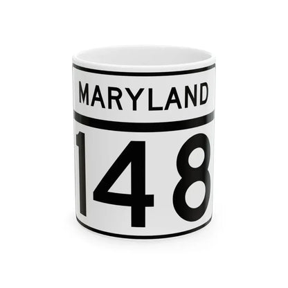 MD Route 148 (Maryland) (Road Sign) White Coffee Mug 11oz - Go Mug Yourself