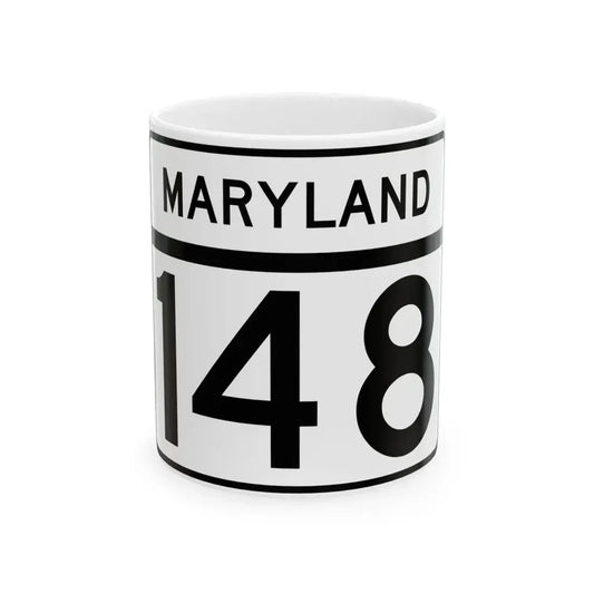MD Route 148 (Maryland) (Road Sign) White Coffee Mug 11oz - Go Mug Yourself