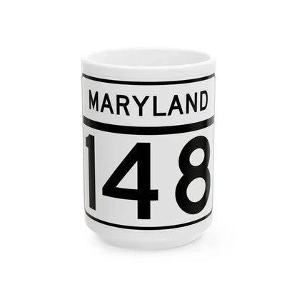 MD Route 148 (Maryland) (Road Sign) White Coffee Mug 15oz - Go Mug Yourself