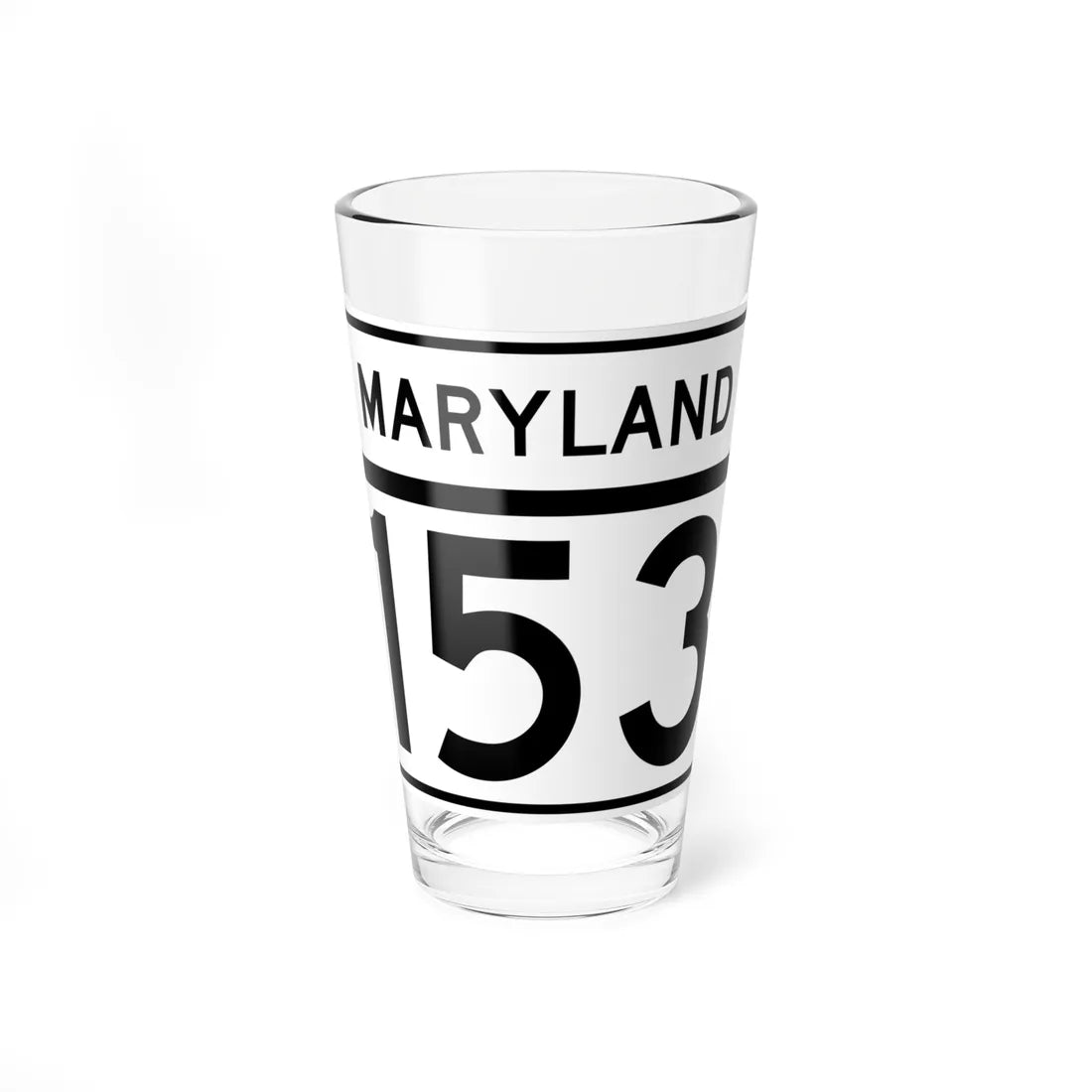 MD Route 153 (Maryland) (Road Sign) Pint Glass 16oz 16oz - Go Mug Yourself