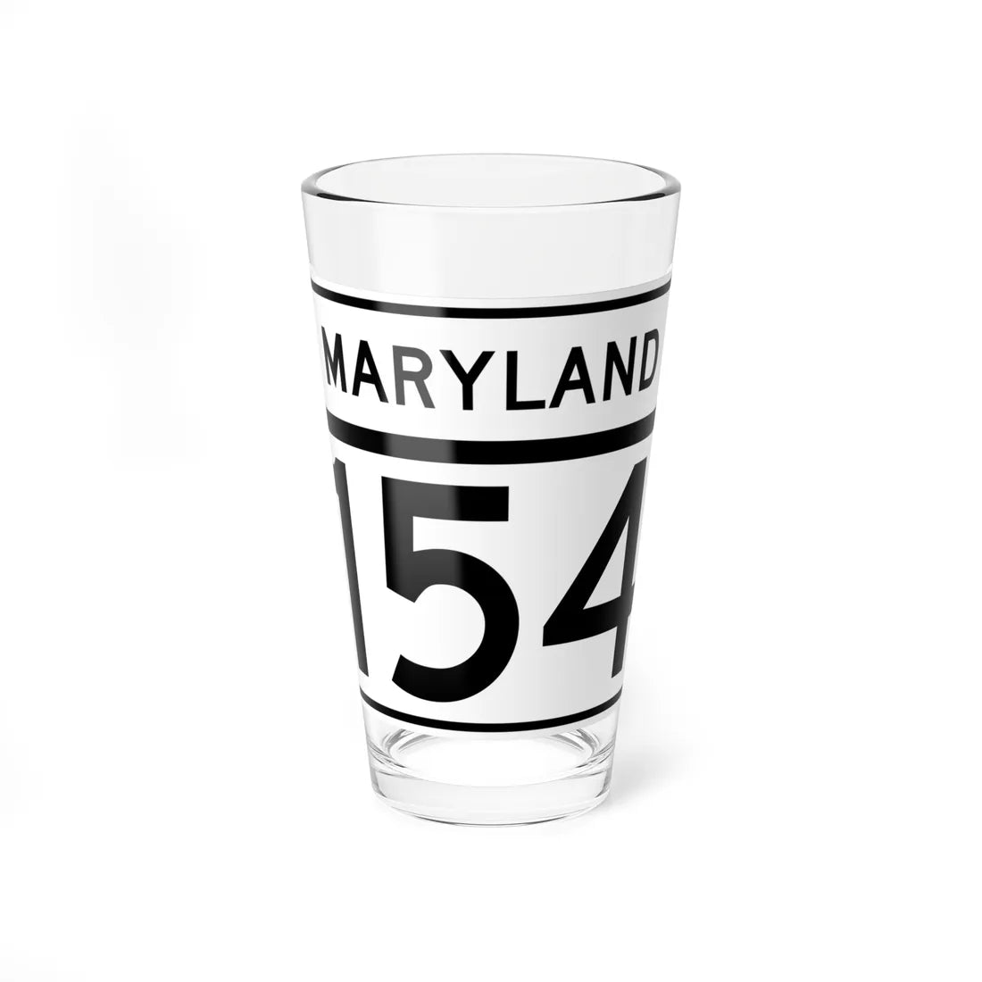 MD Route 154 (Maryland) (Road Sign) Pint Glass 16oz 16oz - Go Mug Yourself