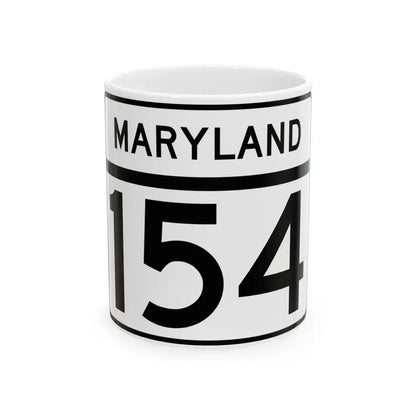 MD Route 154 (Maryland) (Road Sign) White Coffee Mug 11oz - Go Mug Yourself