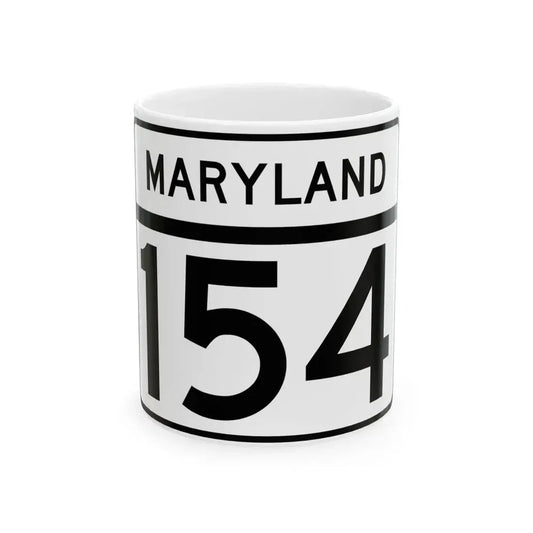MD Route 154 (Maryland) (Road Sign) White Coffee Mug 11oz - Go Mug Yourself
