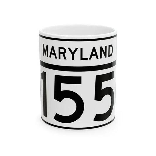 MD Route 155 (Maryland) (Road Sign) White Coffee Mug 11oz - Go Mug Yourself