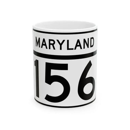 MD Route 156 (Maryland) (Road Sign) White Coffee Mug 11oz - Go Mug Yourself