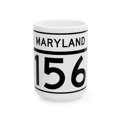 MD Route 156 (Maryland) (Road Sign) White Coffee Mug 15oz - Go Mug Yourself