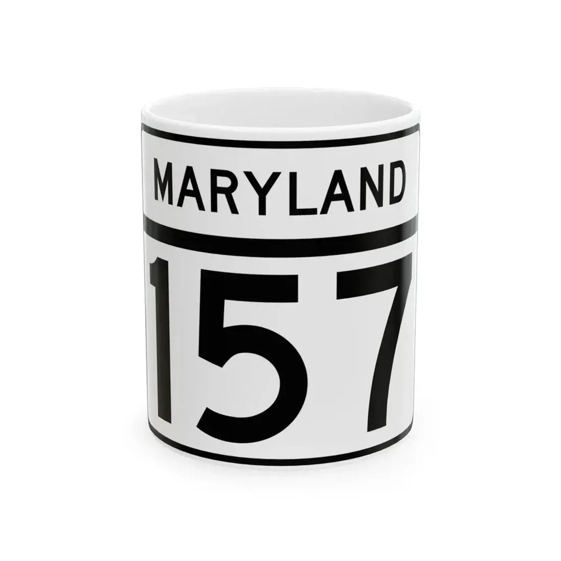 MD Route 157 (Maryland) (Road Sign) White Coffee Mug 11oz - Go Mug Yourself