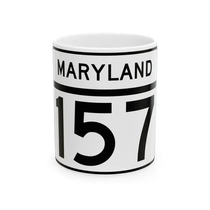 MD Route 157 (Maryland) (Road Sign) White Coffee Mug 11oz - Go Mug Yourself